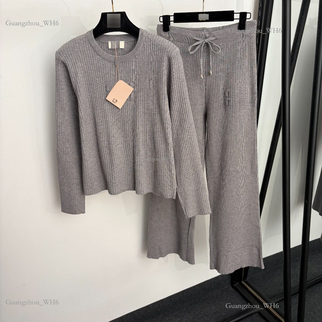 Designer hoodie Set muie Women Clothing Tracksuits High-end Women's New Set Pullover Long-sleeve Knit Sweater with 3D Logo Letters High-waisted