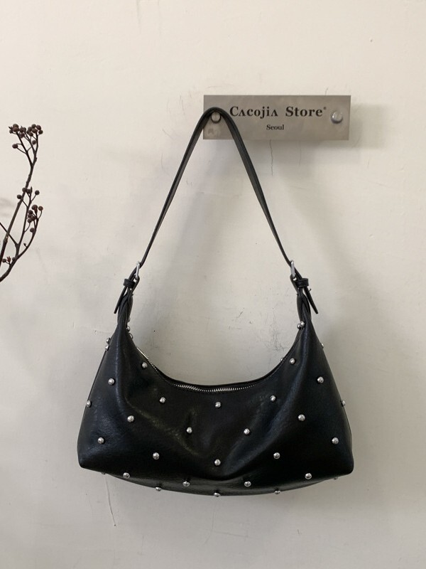 Simple Stylish Shoulder Crossbody Trendy Casual Studded Dumpling Bag, Exquisite And Fashionable Large-Capacity Women's Bag Kl928
