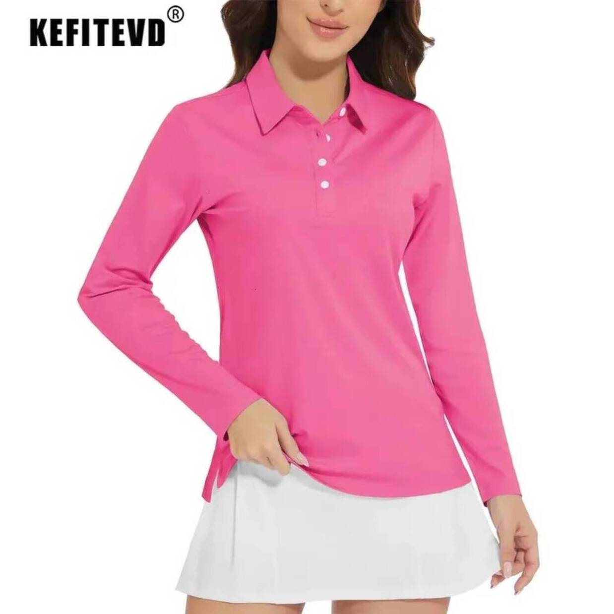 Professional Performance Golf * TShirts KEFITEVD * Women Polo Tshirts UPF 50 fourway stretch swingunrestricted UV Protection Long * Sleeve T Sh