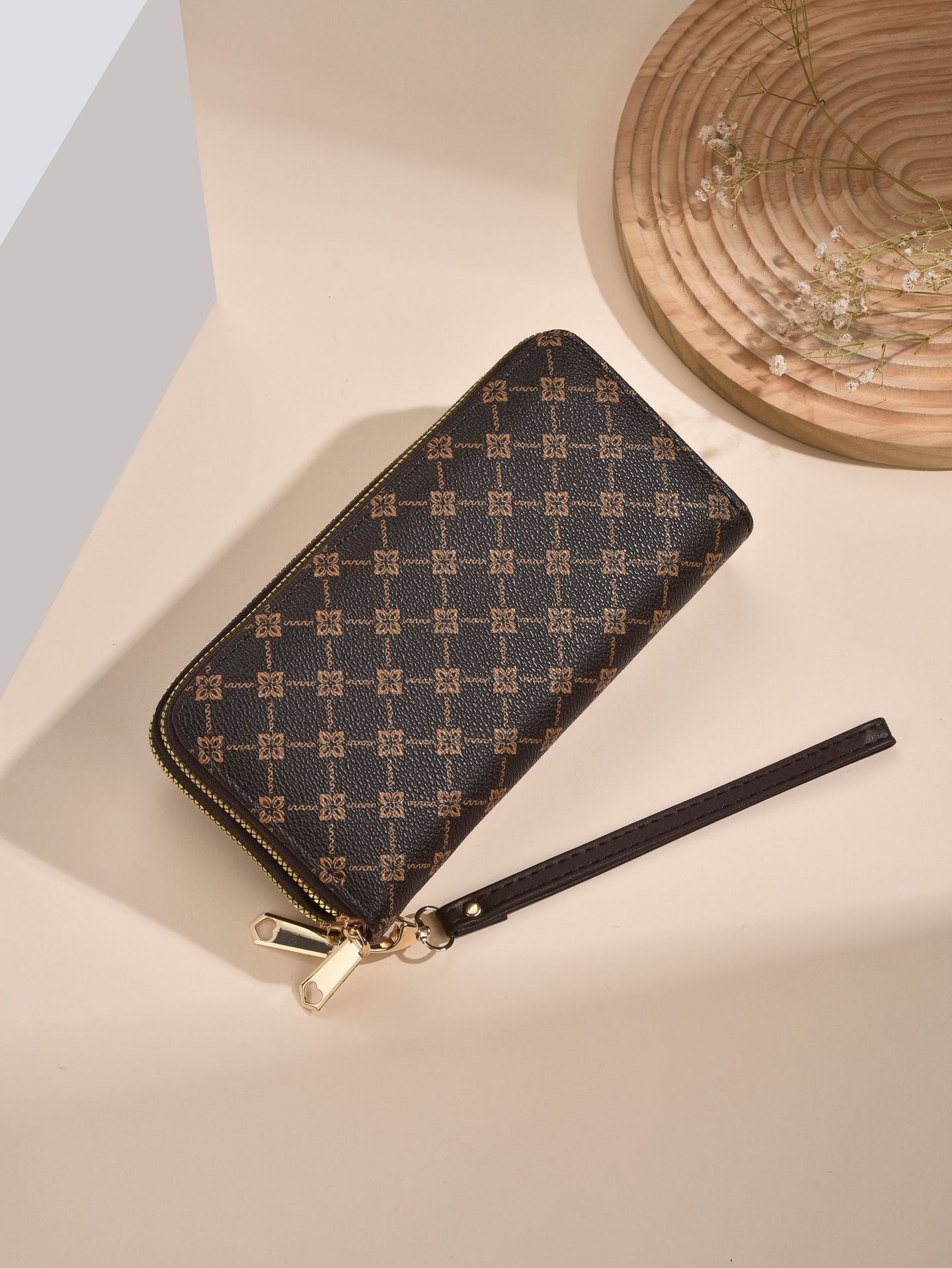 Luxury Brand Designer Bag Women's Double-Layer Zipper Wallet, European And American Retro Fashion, Large-Capacity Phone Pouch, Soft Leather Wal