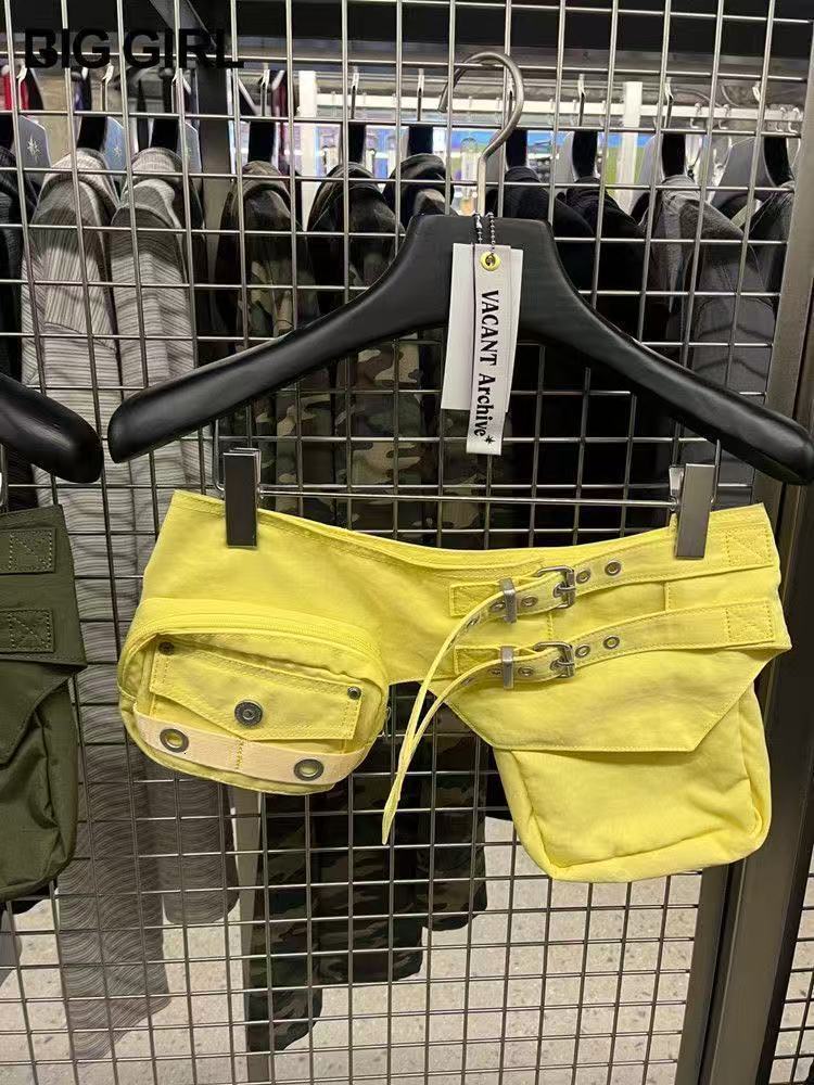 Korean 2026 new Piper wide-hip versatile bag, belt accessory, wasteland style, Y2K fashion, trendy phone bag