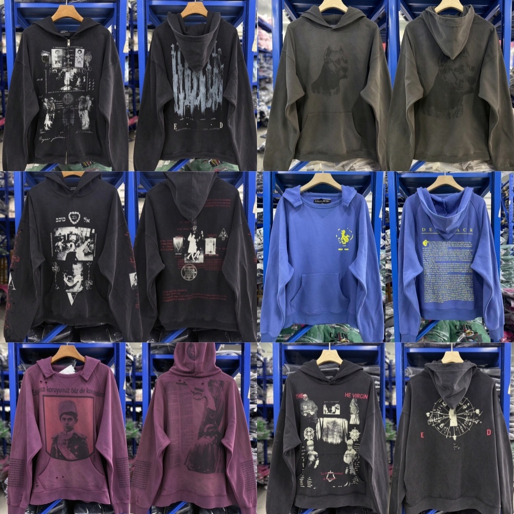 Depressed Rich Son mens hoodie designer hoody fashion zip up hoodie women sweatshirt washed distressed tech fleece pullover men pull graphic hoodie