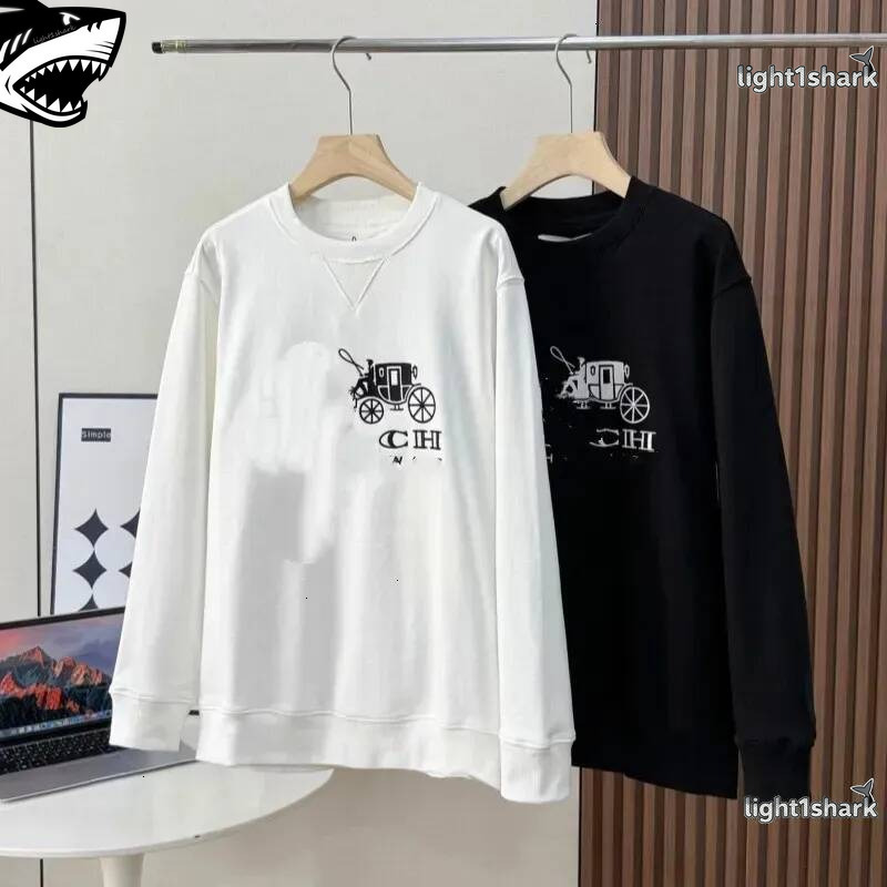 coac Hoodie Koujia Classic Embroidered Carriage Round Neck Sweatshirt Loose Casual Couples Top 25th Autumn New Style coac hoodies 247
