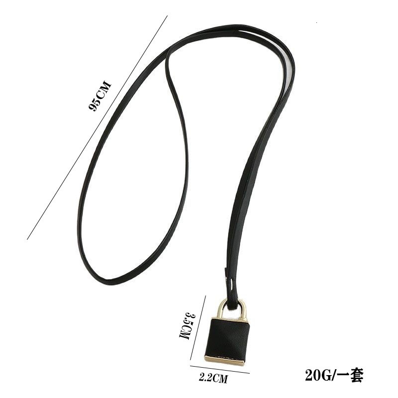 high-street style small cowhide lock pendant necklace for women, 2025 new collection, long sweater chain accessory with a luxurious feel