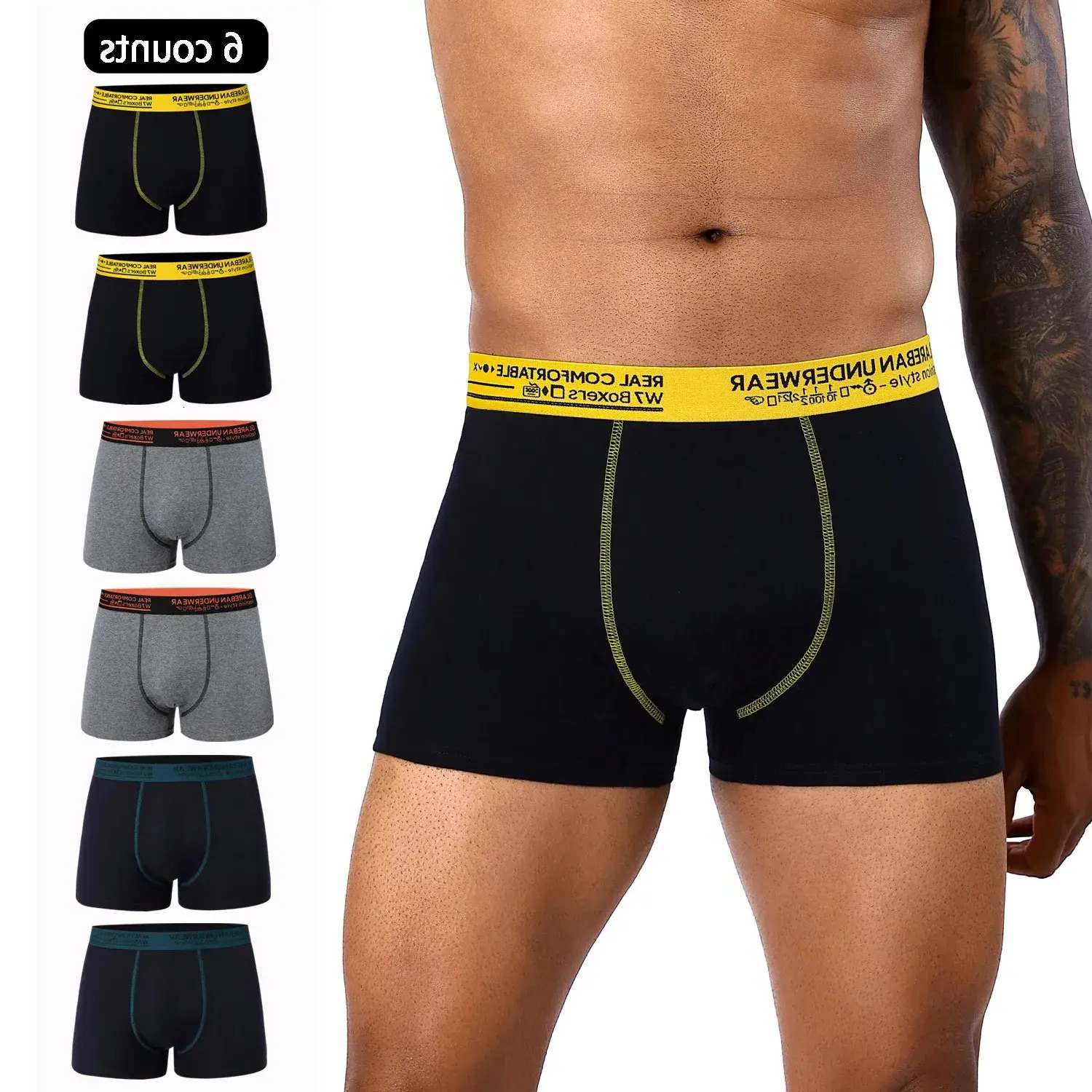 Men's Underwear 6Pcs Pack Fashion Style Men Panties Cotton Underwear Male Boxer And Underpants For Homme briefs Set Shorts Box Slips 250311 Und