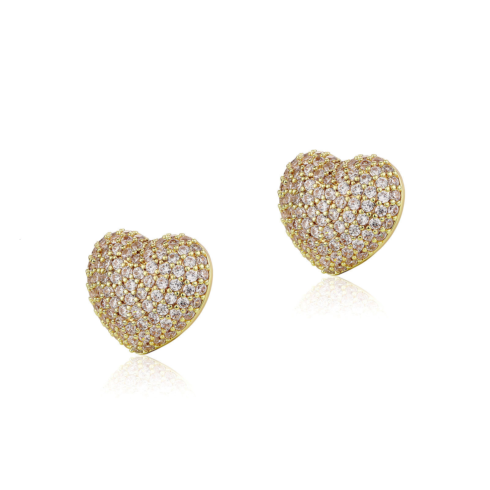 Hip-hop Luxury Iced Out D VVS Diamond European American style new gold-plated moissanite heart versatile and cool, unisex fashion earrings, from man