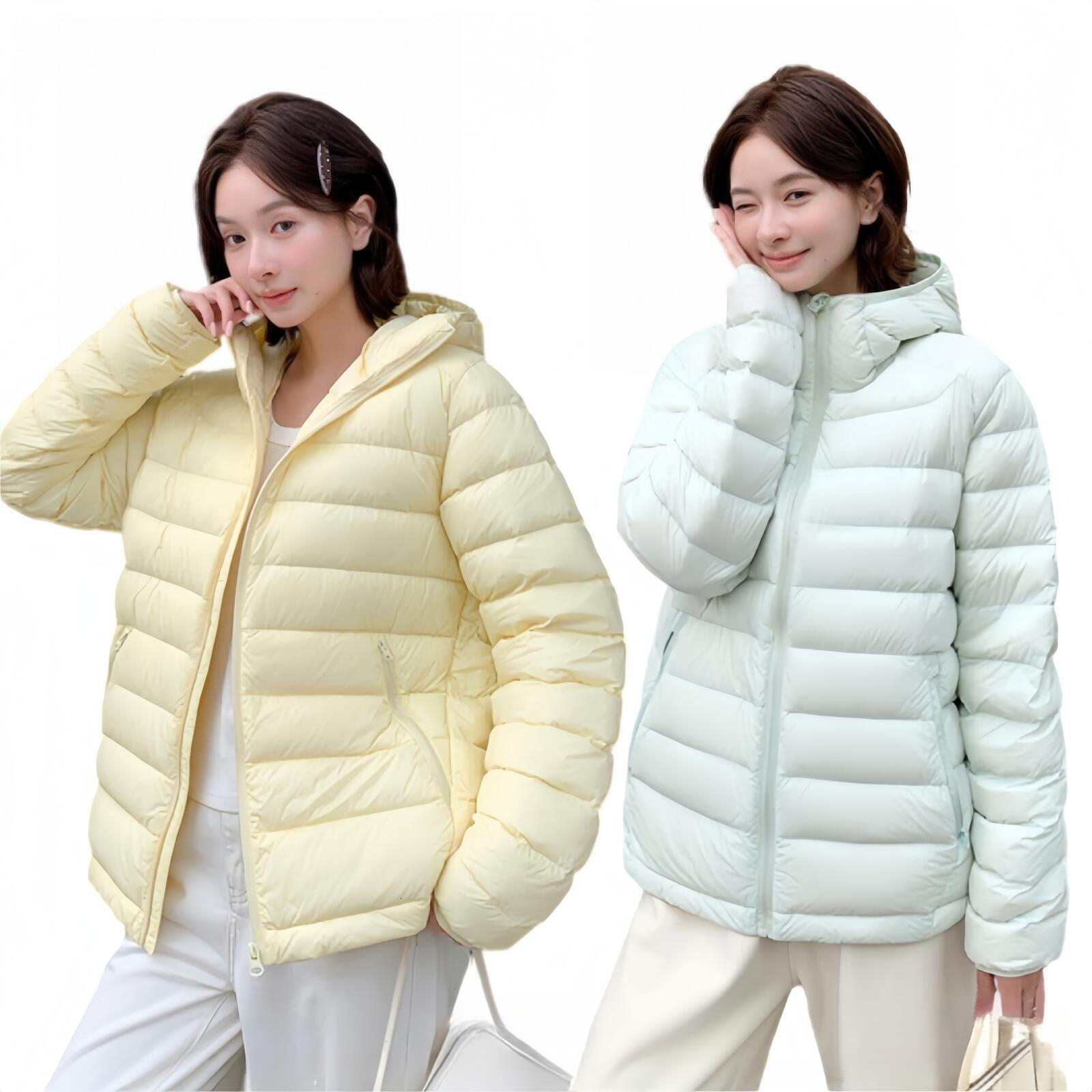 Womens Puffer Jacket Winter Jacket Women Womens Short Coat Lightweight Hooded Stand Collar Slimming Winter Warm Windproof Down Jacket Fashionable Ca