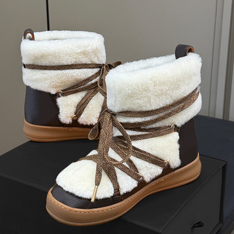 100% real down Designer Cloud Ankle Boots Women Winter Ski Boot Shearling Boots Fur Lined Flower Printed Leather Casual Shoes Free Shipping 1208