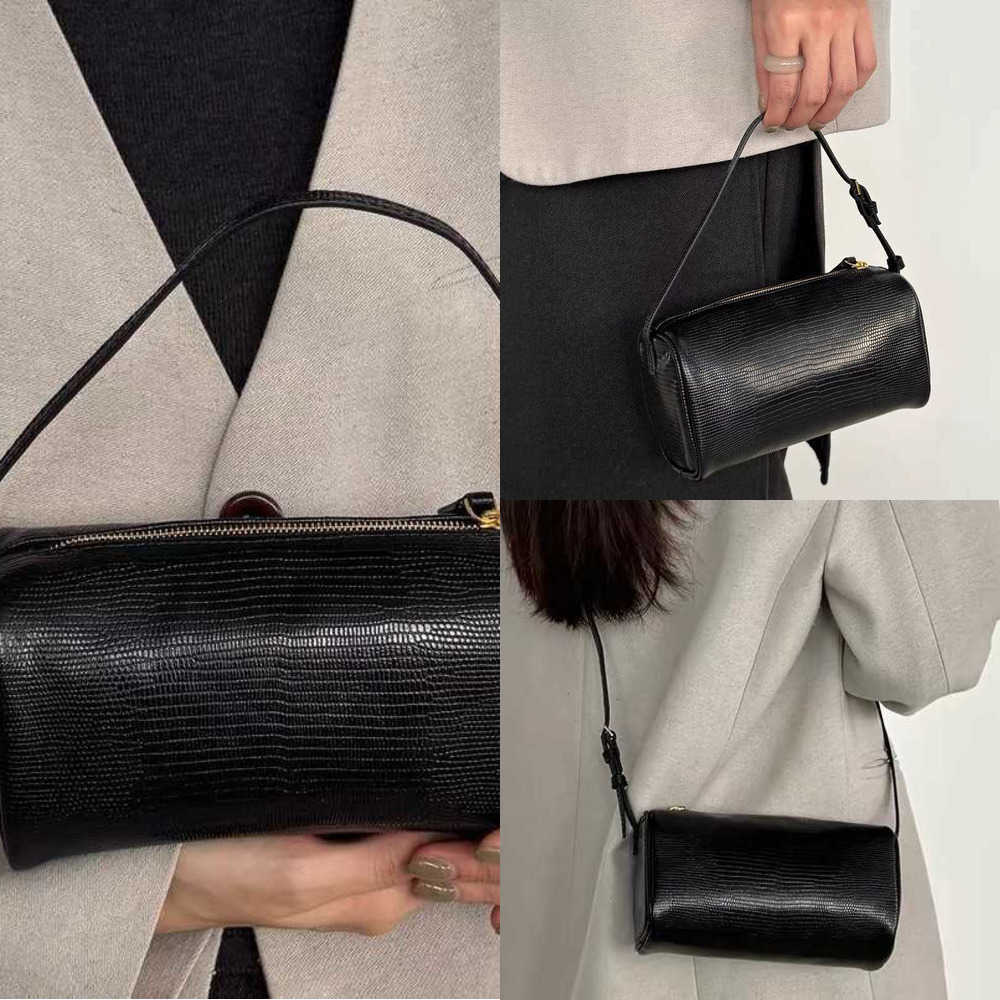 2026 New Series Sheepskin Lizard Pattern Pen Holder Minimalist High-End Style Handheld Crossbody Underarm Genuine Leather Bag