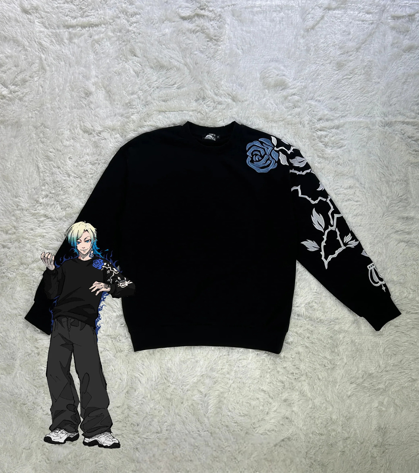 Y2K Trendy Japanese Anime Casual Pullover Kaiser Sweatshirt Autumn and Winter Warm Round Neck Knitted Unisex Clothing Retro 261017