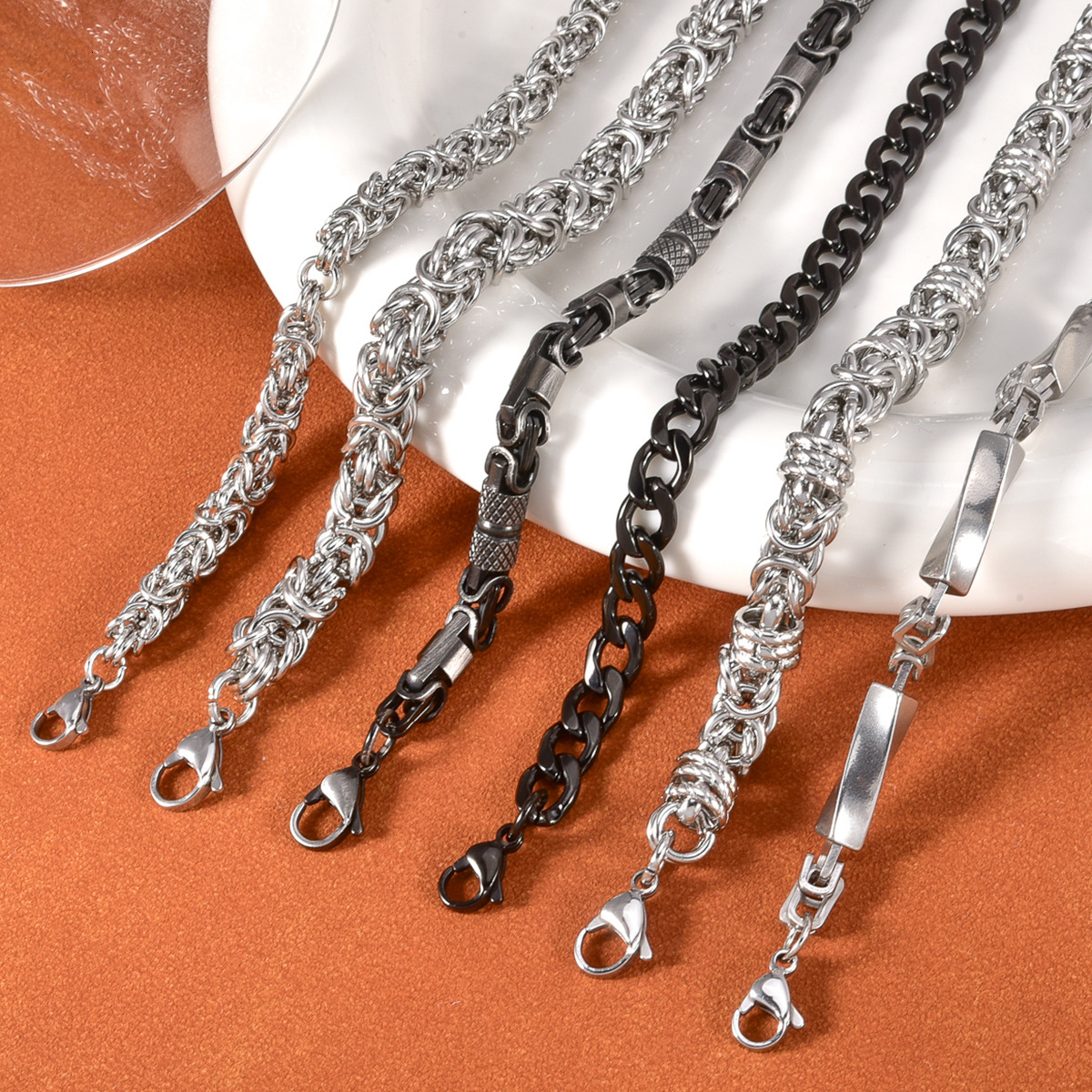 European American hip-hop style necklaces, sporty design, unisex dumbbell and Cuban link chain, high-end men's necklace, wholesale