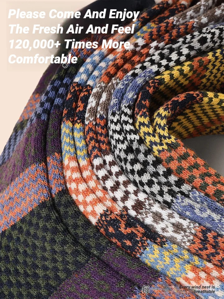 Winter Mens Thicken Sheeps Wool Socks Warm Retro Style Colorful Fashion Man Socks For Snow boots 261019