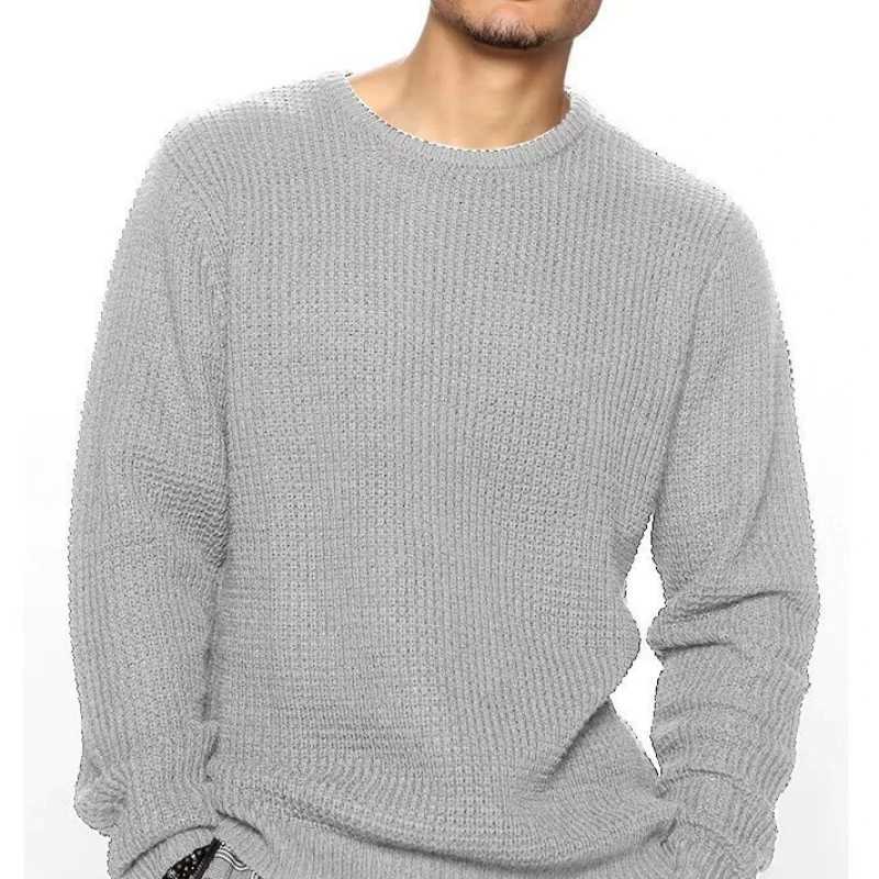 Spring Knitted Sweater 2026 Men Autumn Men Casual Warm Pullover Men Solid Color Round Neck Sweaters Male Knitwear Clothes M261016