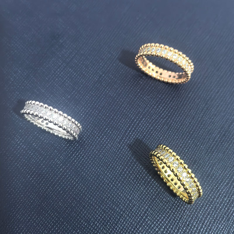 designer ring for women Row Diamond Rings Women Fashionable Versatile Real Gold Plated Starry Sky vanlies cleef ring