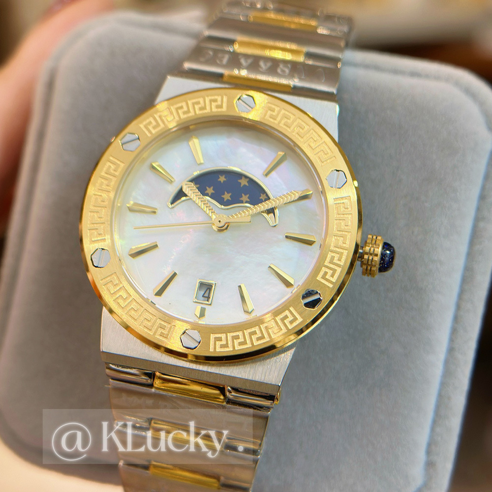 Fansi's designer genuine moon phase stainless quartz Luxury goods watch with steel strap, best-selling cross-border product, in stock Quartz Wa