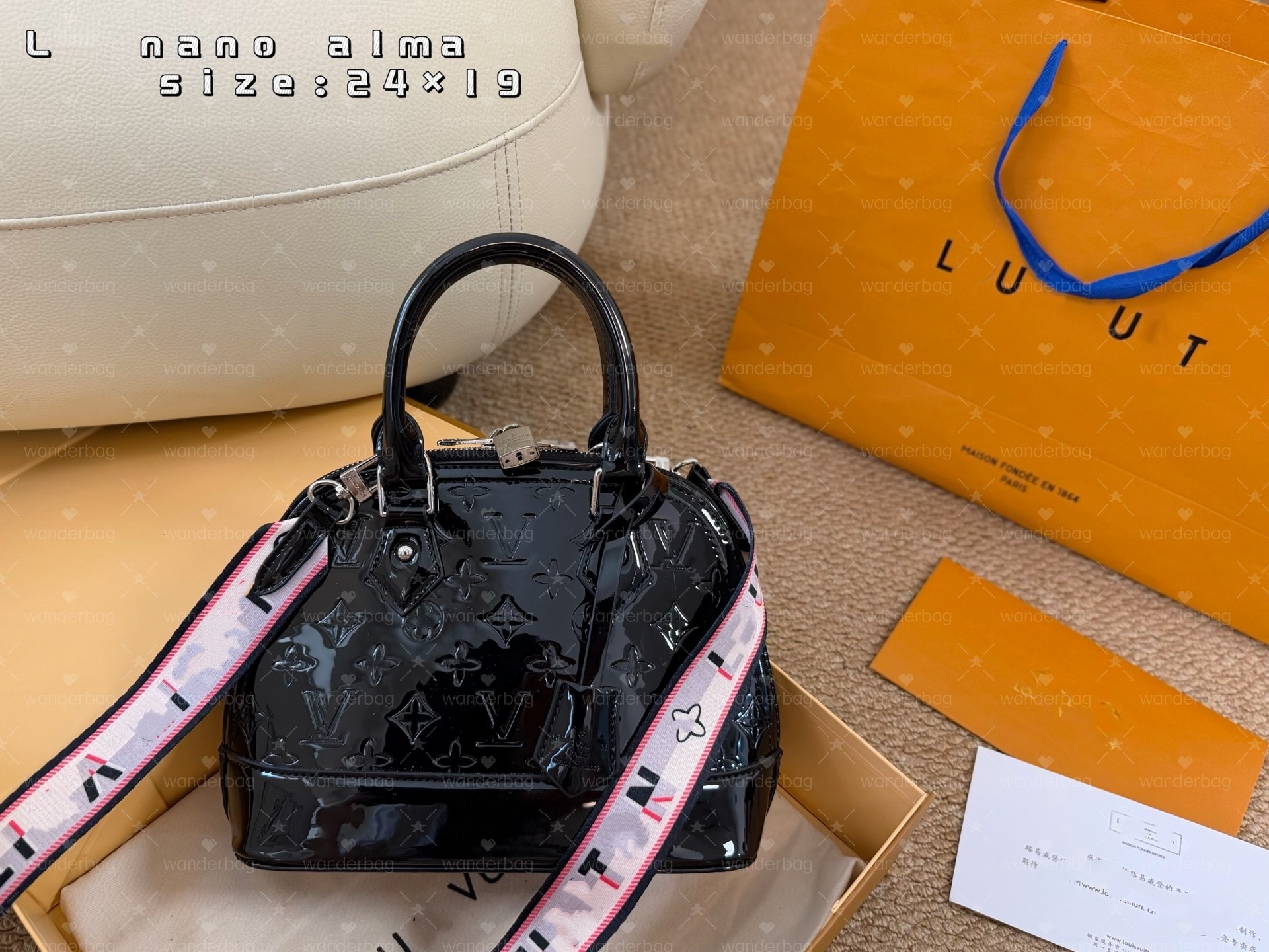 Designer Bag 2026 Trends Luxury Top handle Crossbody Nano Almas Monograms Patent leather shoulder bag Embossed Flower handbag Vintage lady Casual to