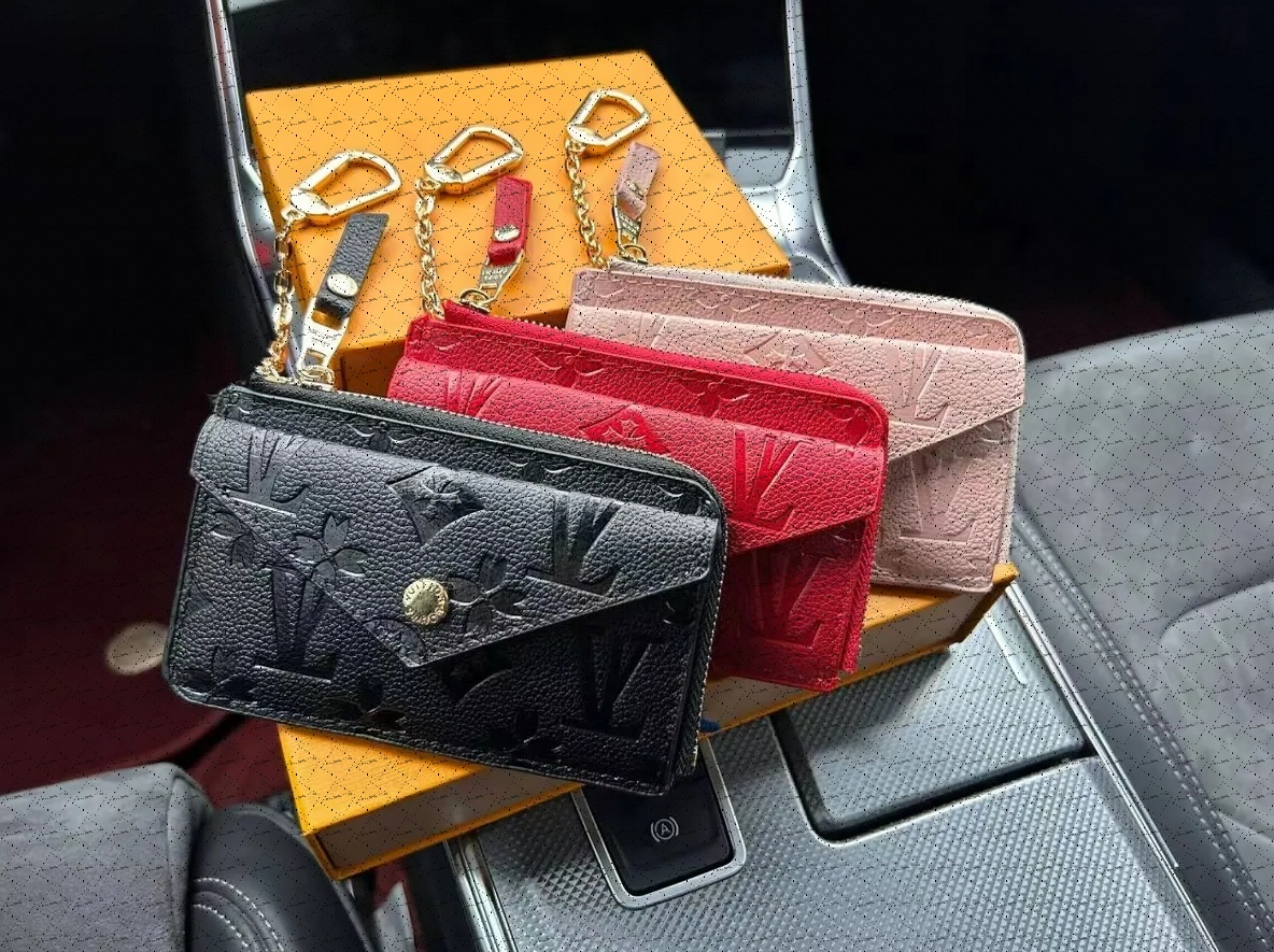 top designer zippy wallets womens key pouch cles short mens wallet coin purse credit card holder small wallet key ring embossed cardholder leather b