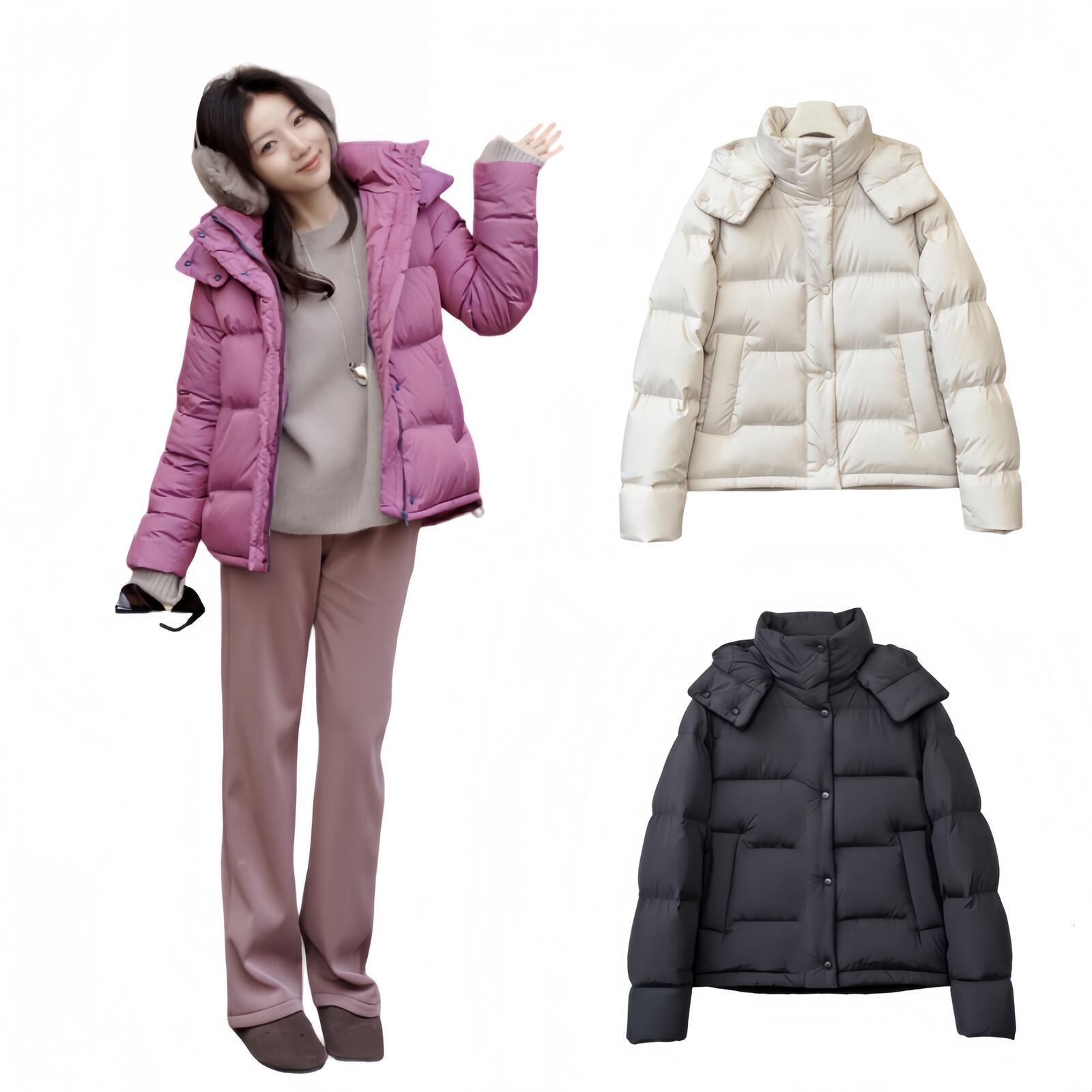 Designer Women Coat Down Jacket Hooded Puffer Jacket Coat Winter Loose Fit Thickened Warm Windproof Puffer Jacket White Duck Down Coat Short Winter