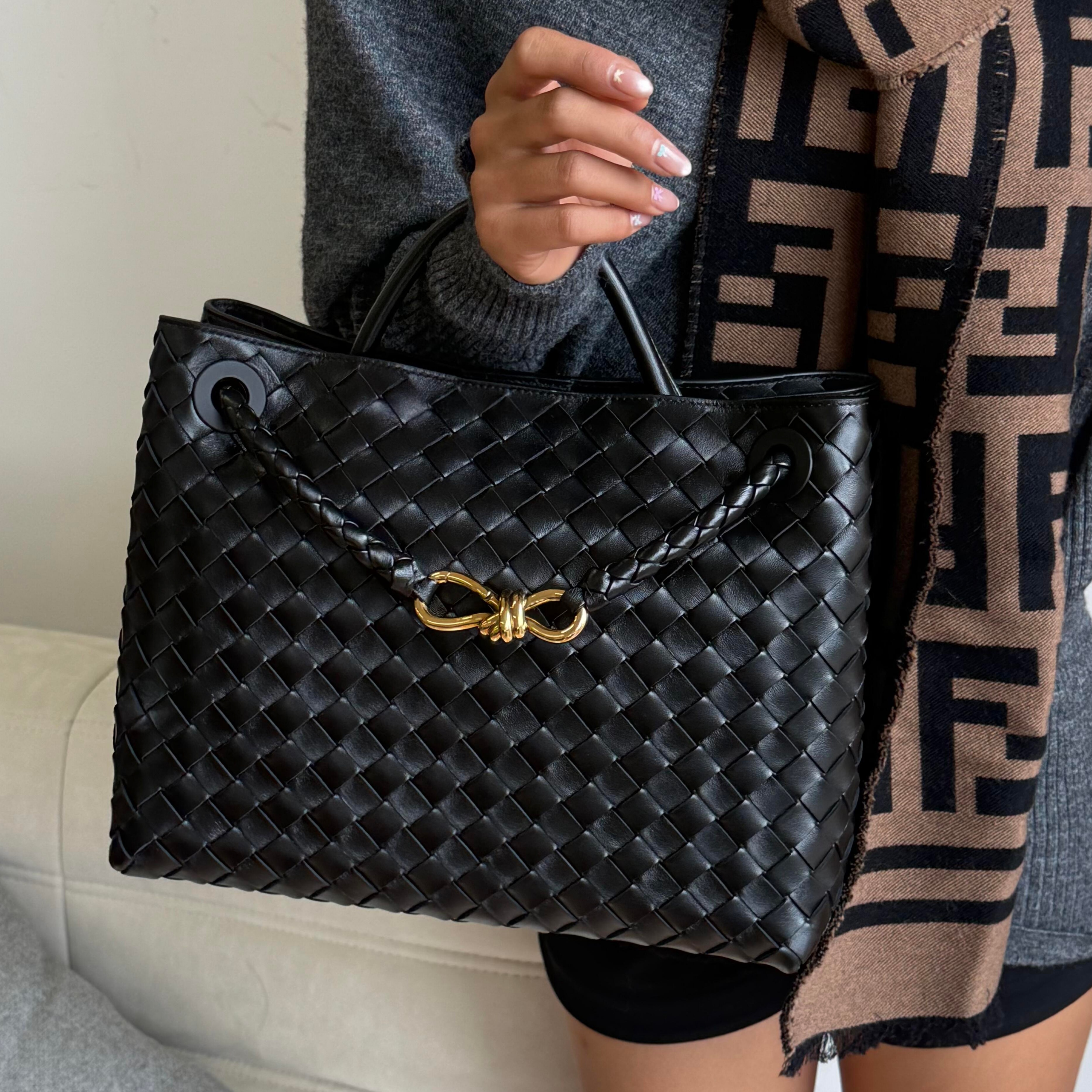 bucket bag designer luxury weave animal print grey white gold leather woman womens lady vintage premium quality classic work city genuine soft fashi