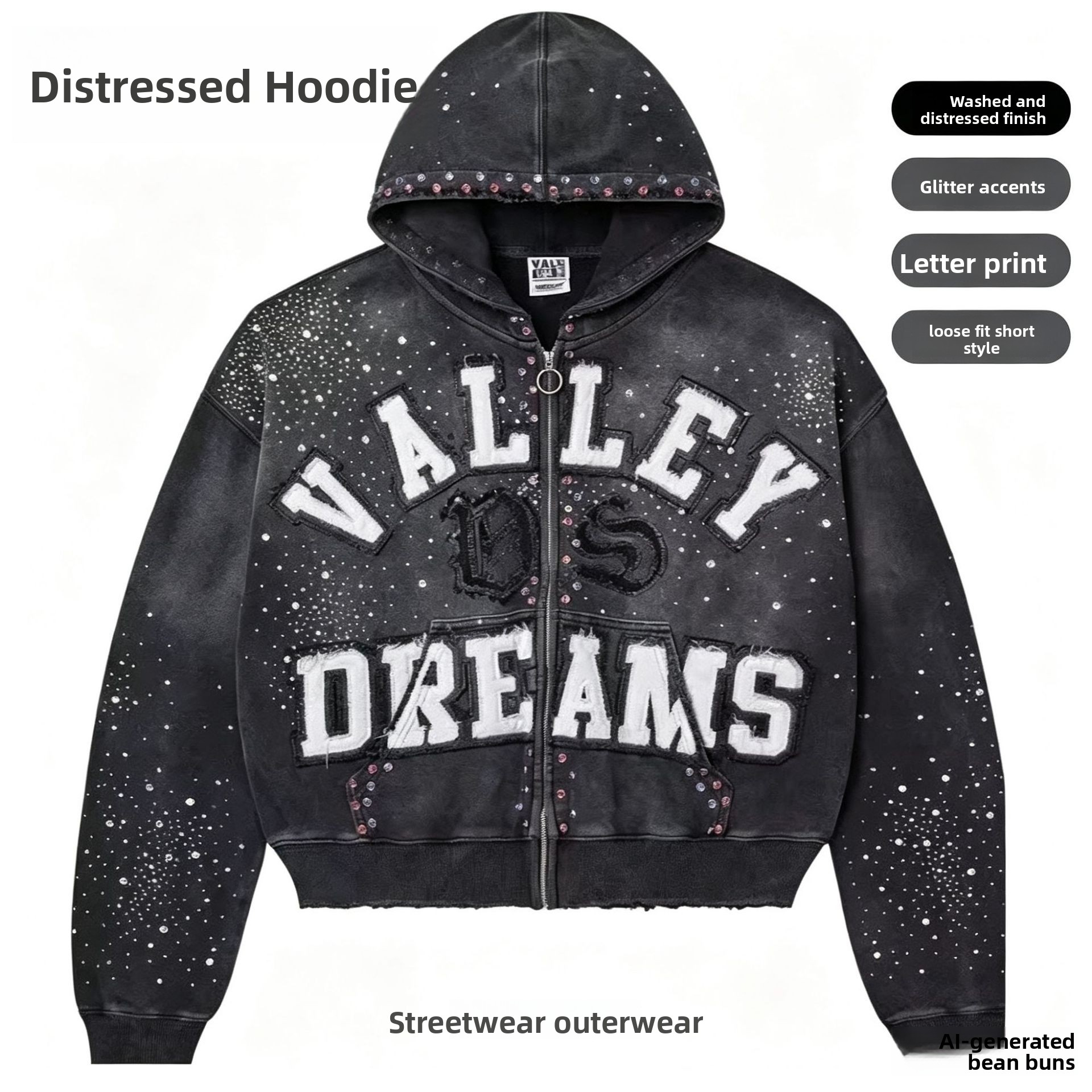 Cross-Border European And Personalized Street Fashion Brand Y2k Couple's Hoodie, American Retro Zip-Up Sweatshirt Jacket Honglu