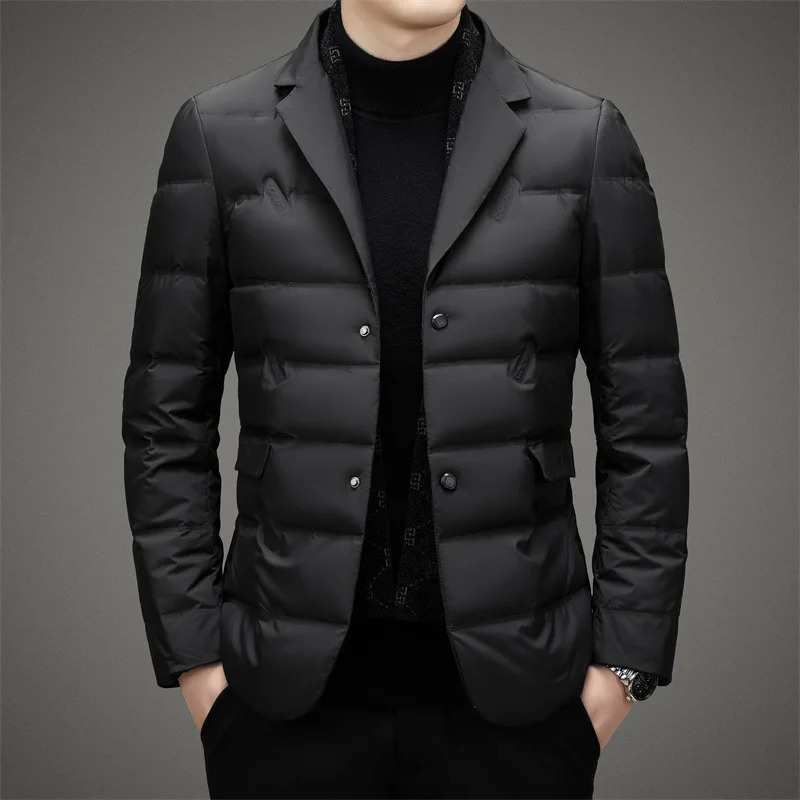 Mens Down Coat White Duck Down Jacket Winter Warm Business Slim Fit Duck Down Suit for Men Lightweigth Puffer Jacket Men JK013 261019