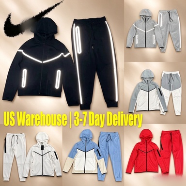 Thick Cotton Tech Fleece Outfit Men Women Zipper Hooded Jacket Jogger Pants Tracksuit Unisex Windproof Casual Sports Suit For Daily Wear