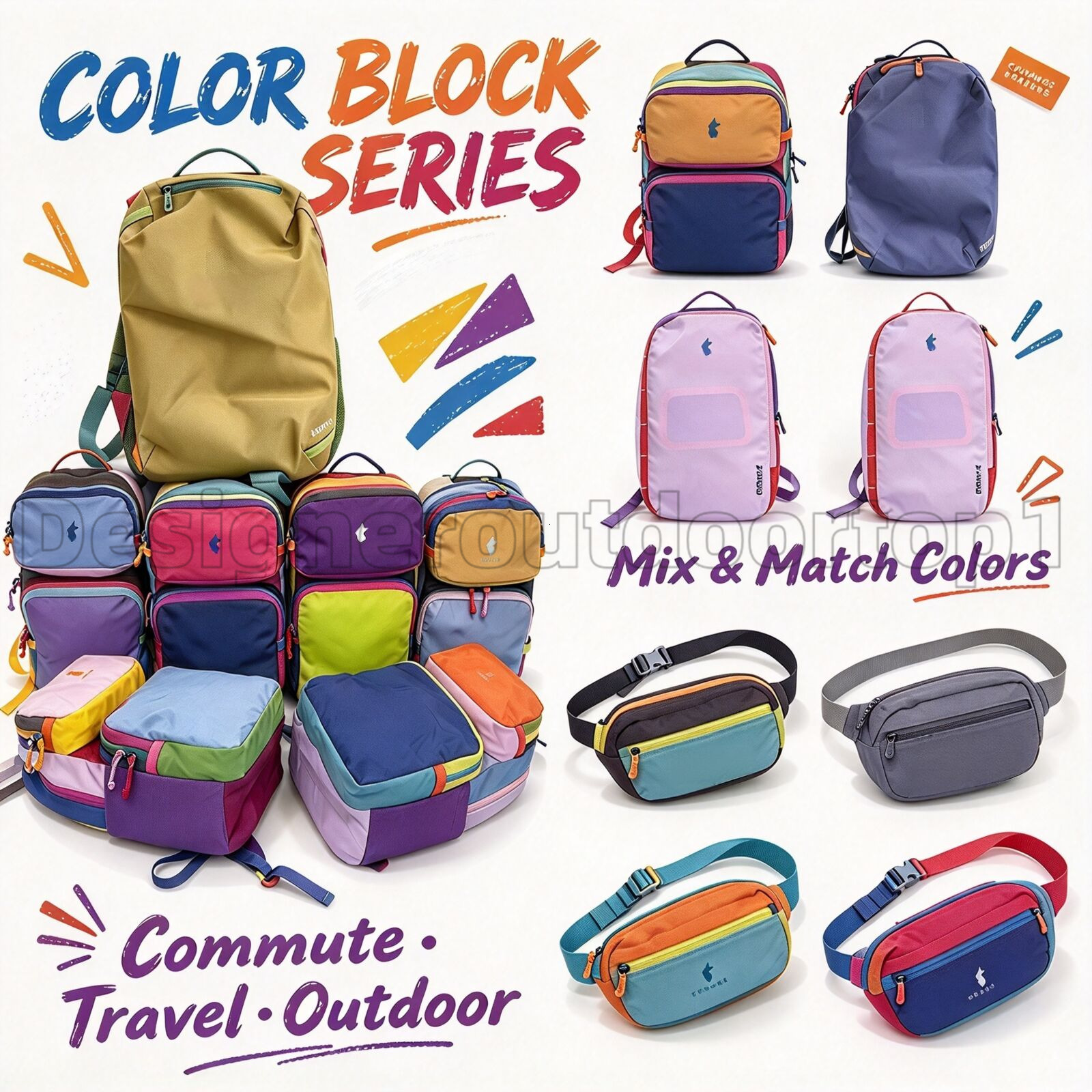 Cotopaxisly Alpaca Backpack Outdoor Sports Backpack Lightweight Casual Laptop Bag Color Block Waterproof Adjustable Strap For Hiking Camping Daily U