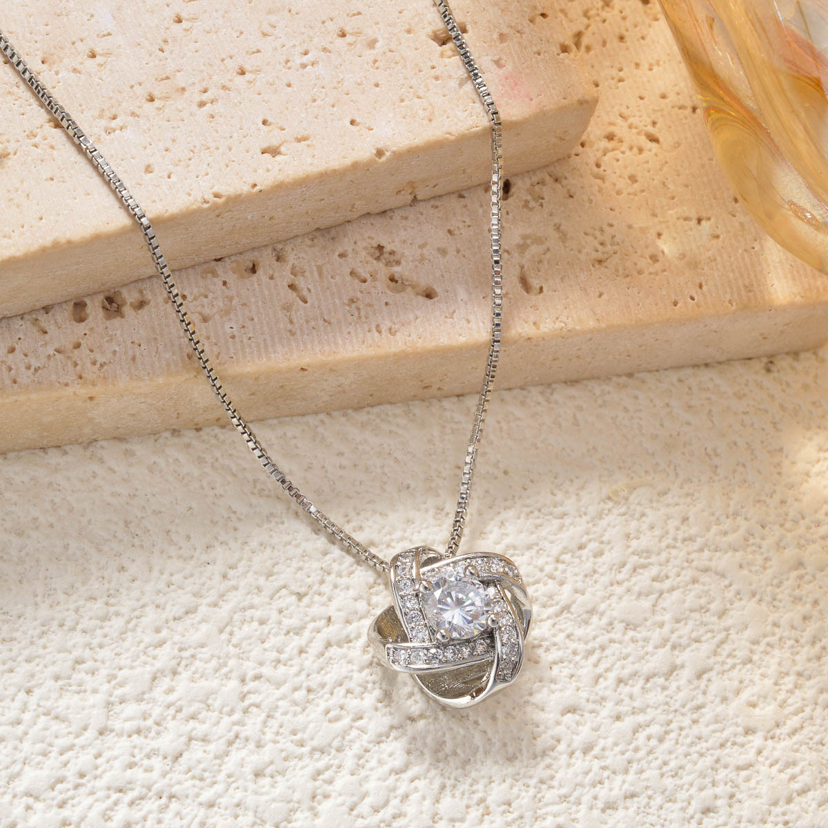 new rotating, full-diamond four-leaf clover earrings, European and American style, trendy necklace for women, wholesale