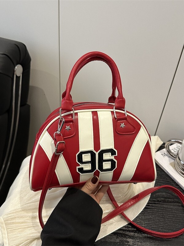 Luxury Brand Designer Bag Unique Design Women's Handbag, High-End Striped Color-Block Shoulder New Autumn Collection, Semi-Circular Underarm Ba