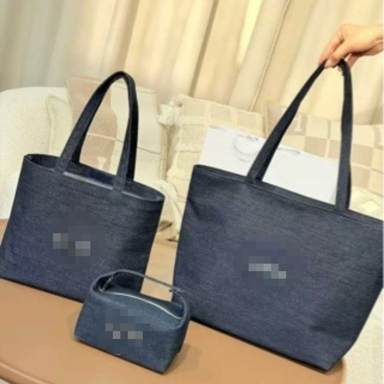 New Gift Denim Canvas Cosmetic Bag, Denim Tote Bag Handbag Women's Bag