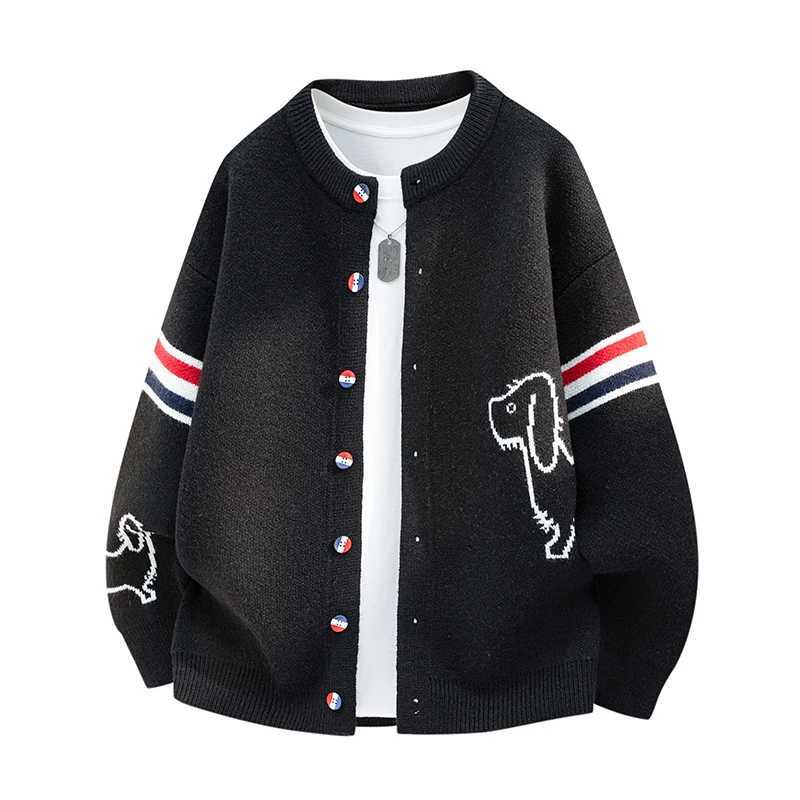 Style Long-Slved Cardigan Knitwear Couple Round Neck Button Striped Design High Quty Stamp Casual Fashion Kp Warm Coat M261016