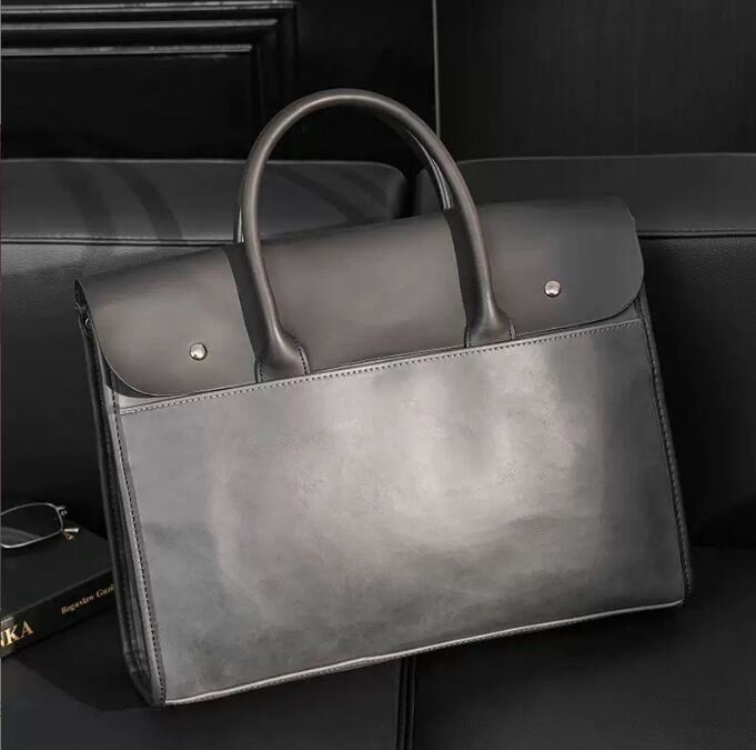 Design Luxury Large Capacity Men's Briefcase Vintage Leather Hand Bags Women Laptop Handbag With Shoulder Strap Satchels Male Crossbody Bags