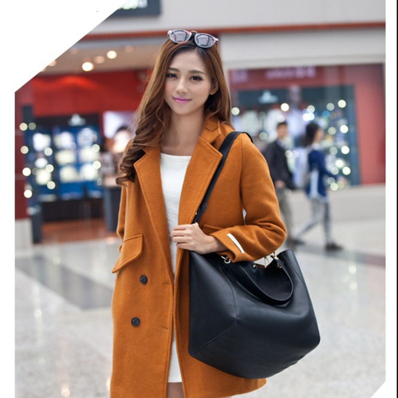 Women's Bags 2026 New Model European And American Retro Simple Bucket Mother-Daughter Bag Single Shoulder Handbag Vintage Tote Bag With Large C