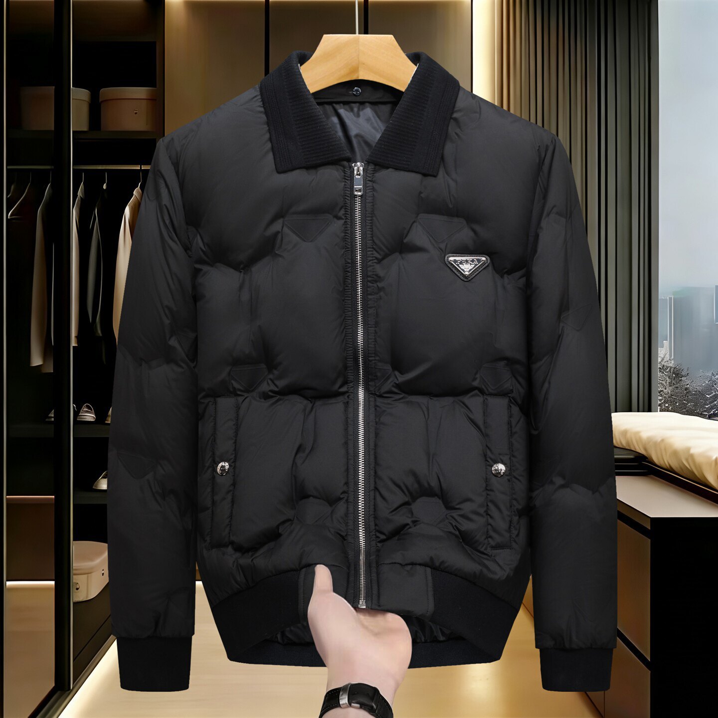 Men's Jacket Winter New Style Detachable Knitted Collar 90 White Duck Down Youth Casual Coat