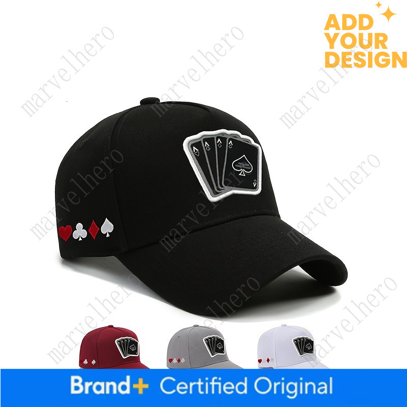 Cross Border Best Selling Hat With Printed Cards Featuring Poker Card Designs On The Sides Five Panel Baseball Cap