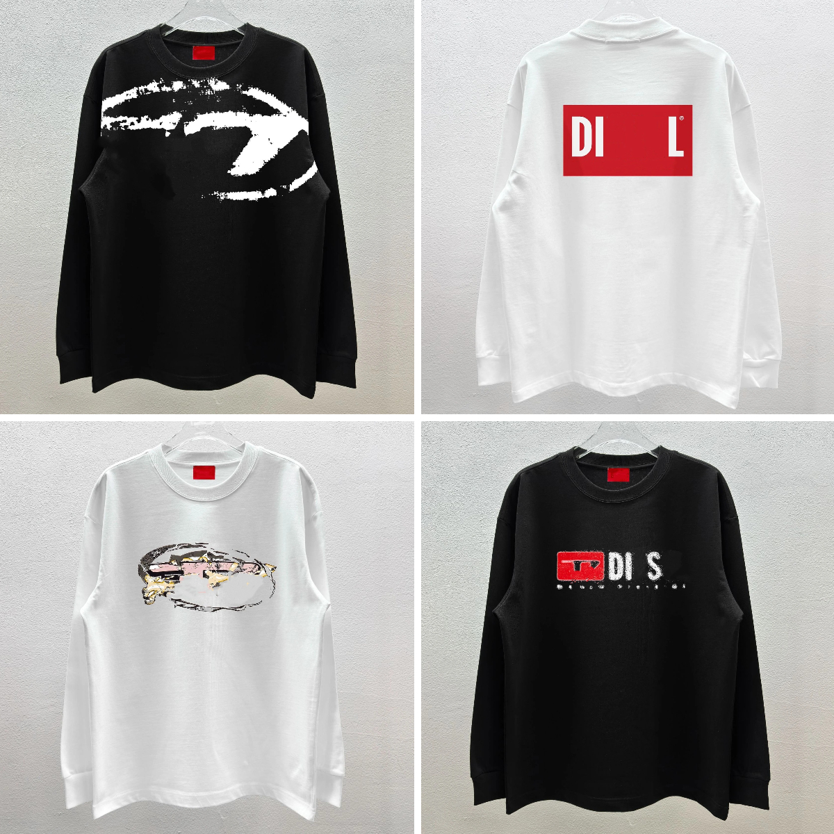 Heavyweight Graphic Printed T Shirt Men's Long Sleeve Cotton Crewneck Tees Casual Streetwear Loose Fall Outfit tops