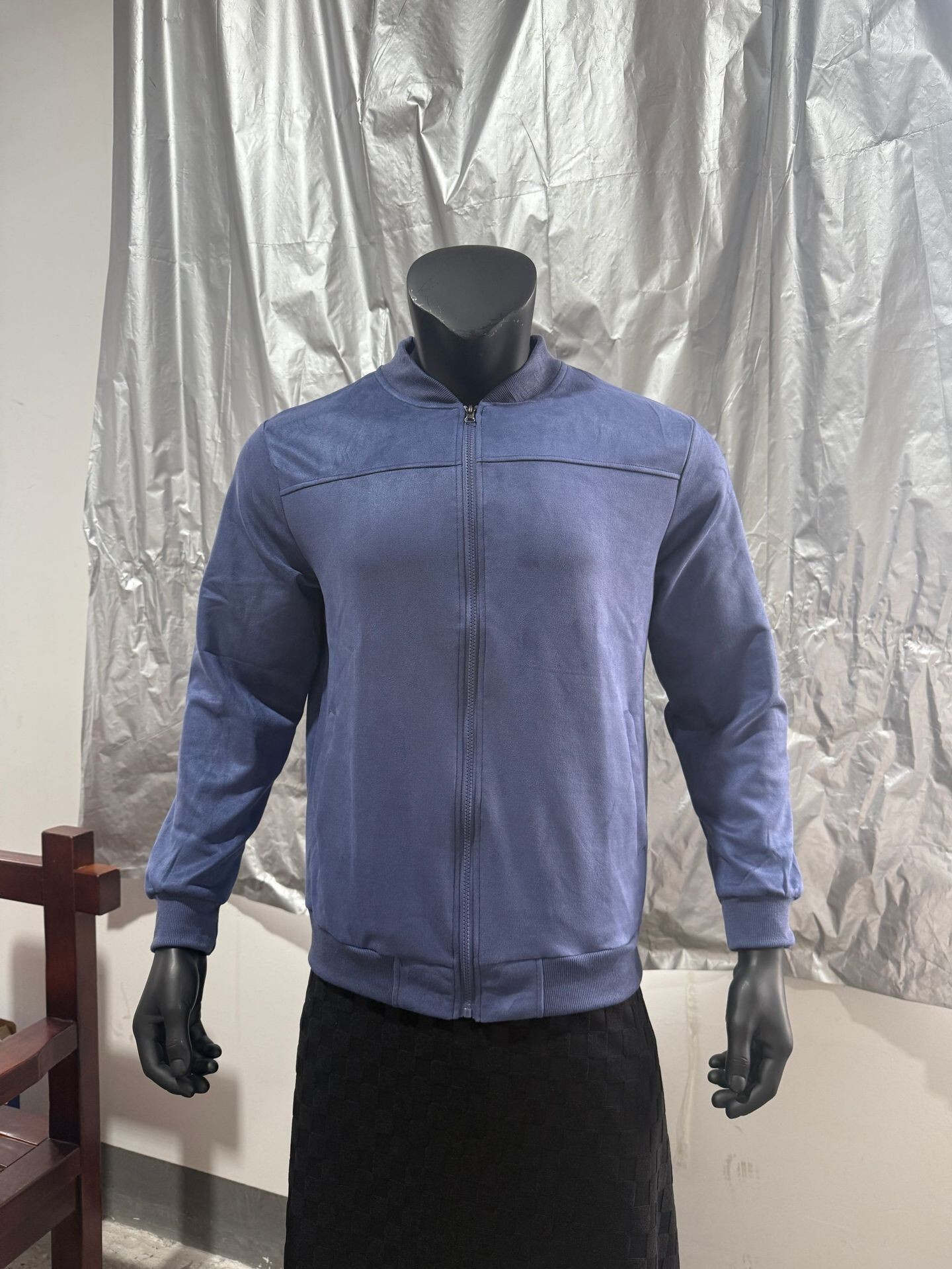 European American autumn collection: men's suede baseball jacket, American-style pilot jacket with stand-up collar and zipper