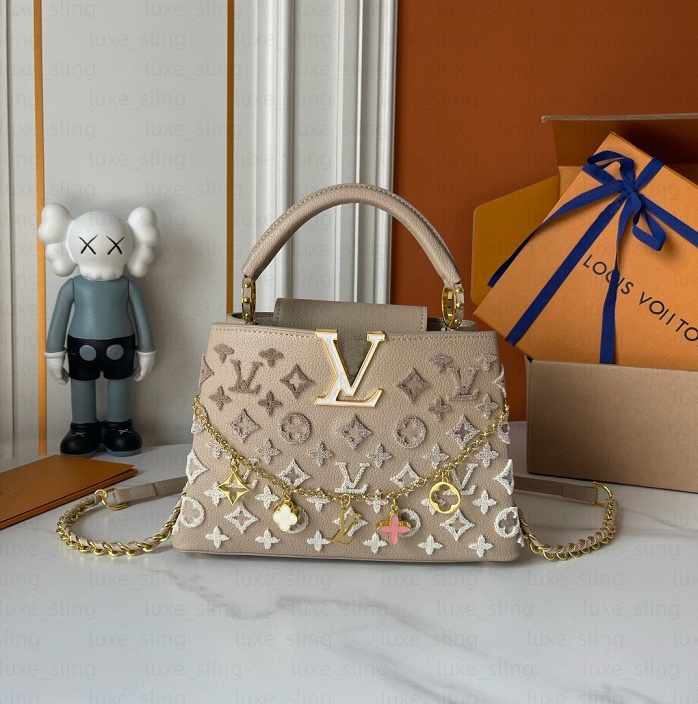 New Capucines BB handbag luxury brand designer bag Various colors Banquet package Colorful Three-dimensional embroidery Embroidery shoulder bag clut