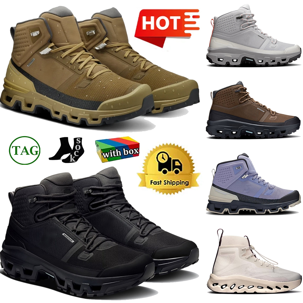 Designer boots cloudrock 2 mid waterproof boots women men sneakers hiking shoes hunter boots Black Glacier Alloy Sphinx Sand outdoor botte womens me