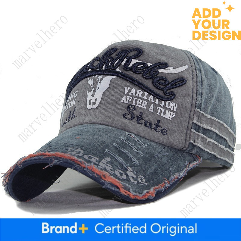 Korean Style Distressed Denim Frayed Edge Hat Fishing Cap Unisex Couple Sun Protection Cap