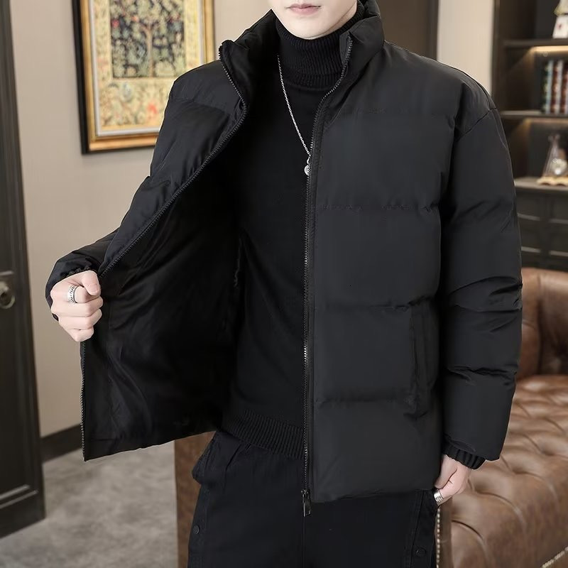 Warm Plus Size Down Men's Coat Outerwear Autumn Winter Stand Collar Casual CottonStand Collar Thick Puffer Coat Padded Jacket Trendy Clothing H