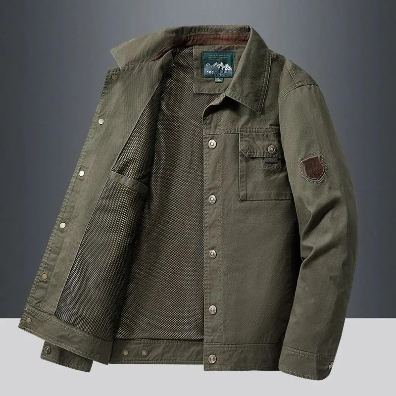 Mens Military Jackets: Cotton Windbreaker Bomber Coat Army Style Casual Cargo Jacket for Spring/Autumn bf