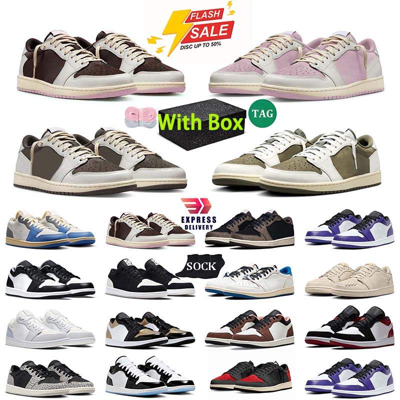 J1 TS Low Sports Basketball Shoes Trainers Men 1 1S Reverse Mocha Jack Dark Canary Sail Medium Olive Neutral Black Phantoms White Women Outdoor Tenn