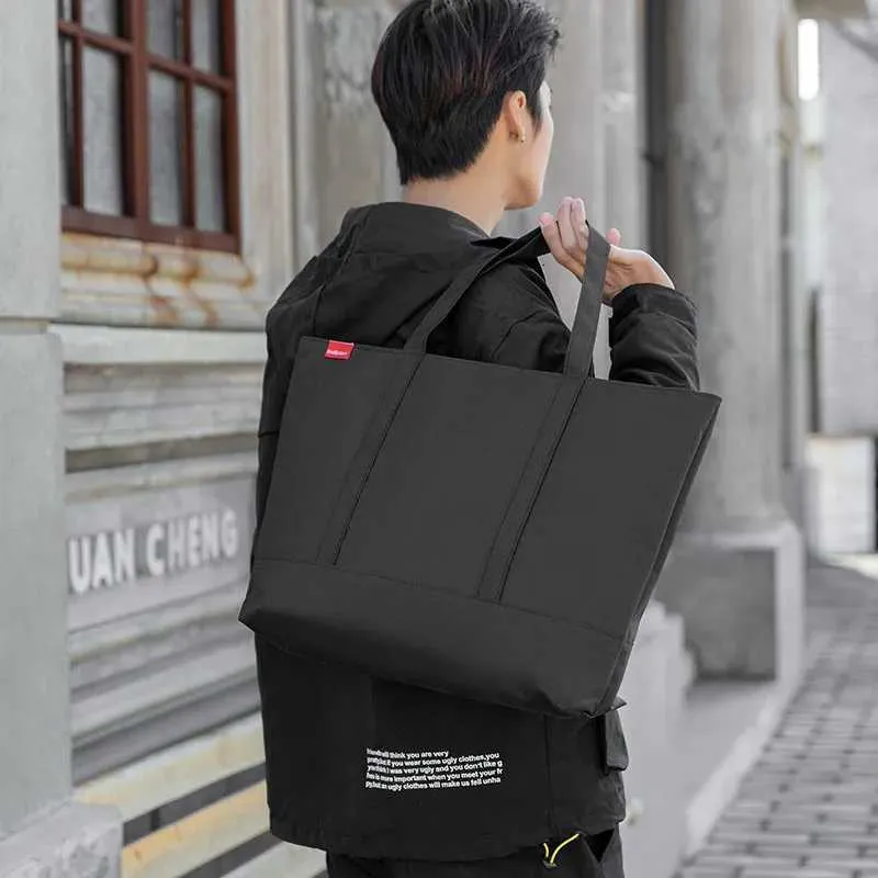 Luxe Nylon PU Tote Mode Grote Casual Japanse Oxford Doek Schoudertas voor Dames Heren Portemonnee Handtas Satchel Lichtgewicht