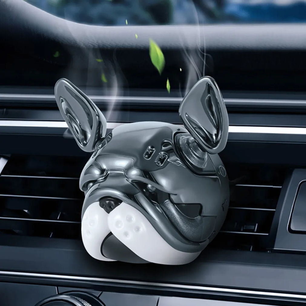 Car Interior Hook Accessories Car Air Freshener Flavoring Perfume Fragrance Diffuser Vent seat back Scents Cute Bulldog Head Auto Interior Deco Head