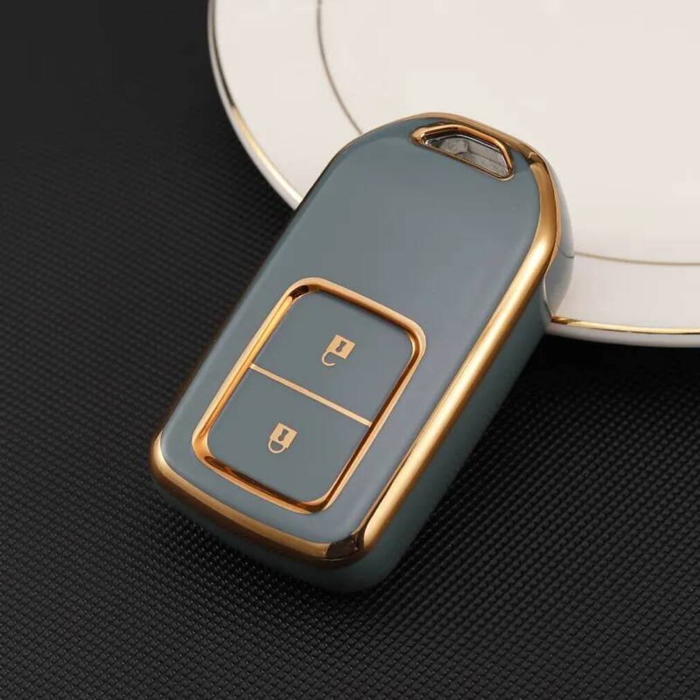 Car Steering Wheel Lock 2 Buttons TPU Remote vehicle Car Case For Honda HRV Crz Hrv Polit Jazz Jade Civic Accord Vezel Fit CRV Key Cover Fob Keychai