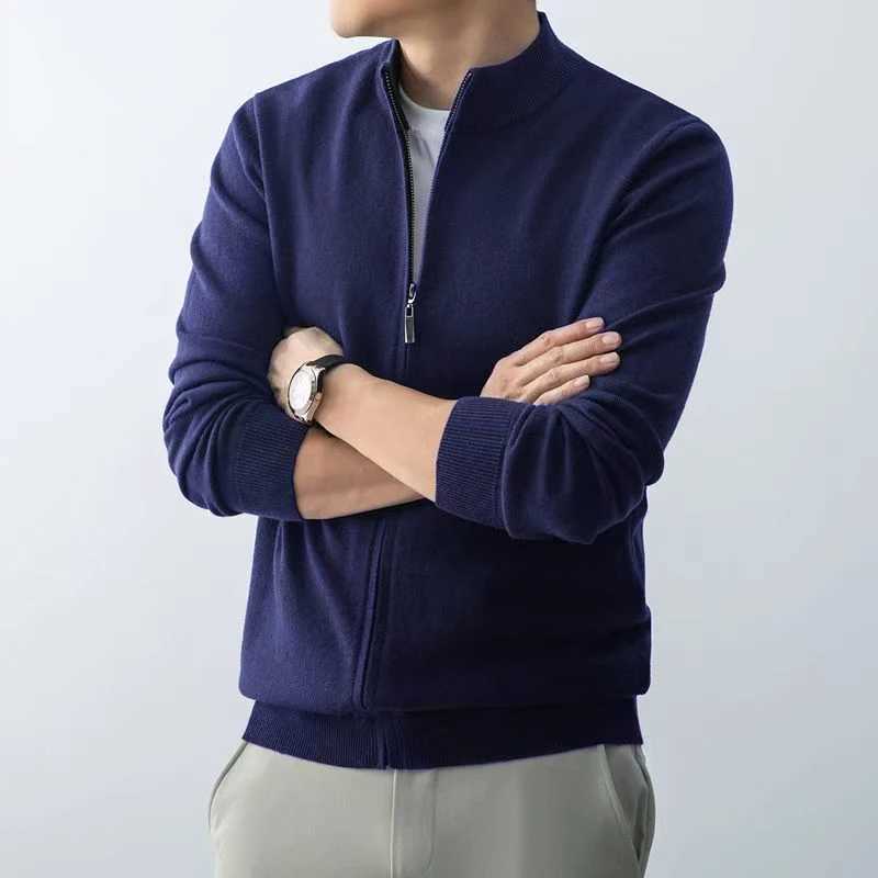 Game Men's Zipper Cardigan Animal Sweater Slim Fit Sweaters Stand Knitwear Jumper Warm Cold Blouse Zip Long Sweatcoats M261016