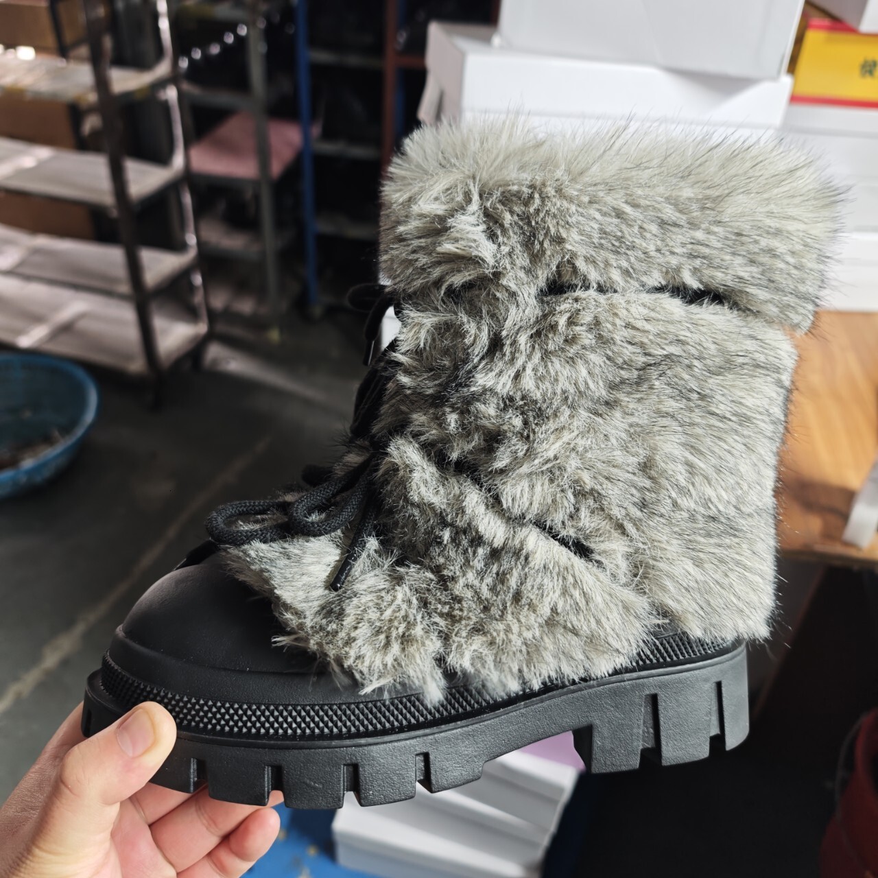 Women's snow boots 2026 winter long fur bowknot fleece-lined height-increasing thick-soled warm non-slip fluffy cotton boots non-slip
