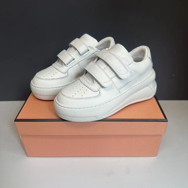 2026 new new mao sichun same style acne thicksoled smiley face velcro white for women genuine leather versatile casual heightincreasing shoes free s