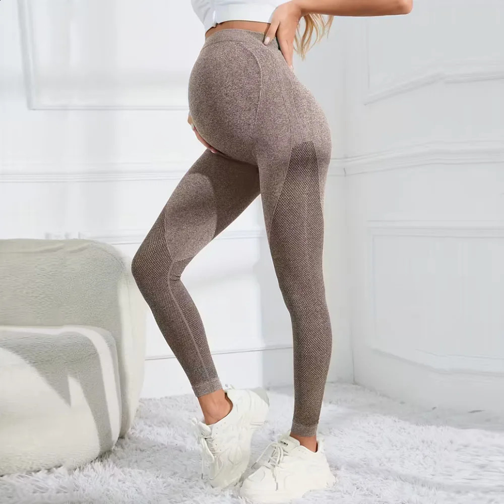 Women's Maternity Leggings Quick Dry Breathable Yoga High Waist Pants Slim Fit Highly Stretchy Pregnant Women's Clothing 261015